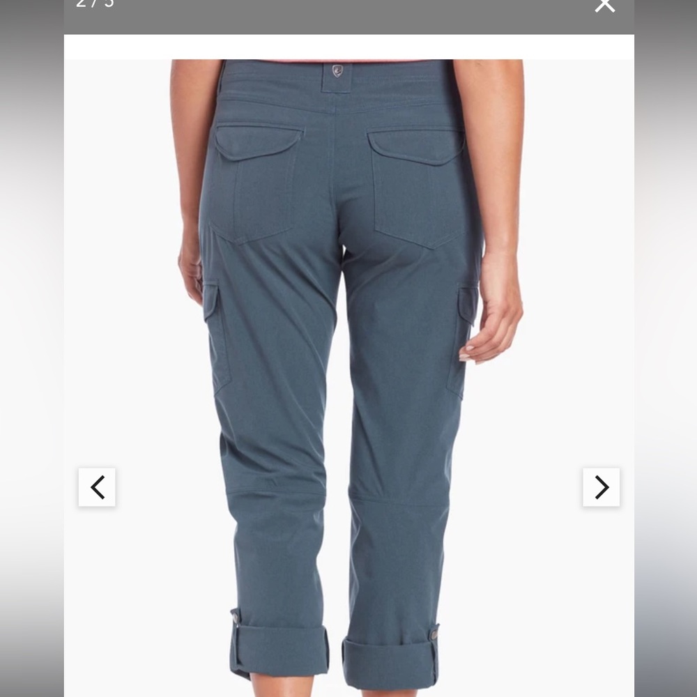 Kuhl Pants Womens Size 8 Reg Blue Freeflex Roll Up Cargo Outdoor Hiking - Picture 2 of 11